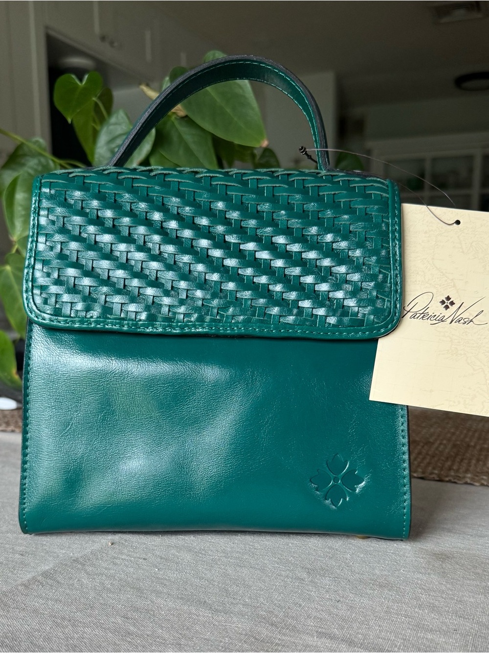Patricia Nash Green Specialty Woven Elva Crossbody